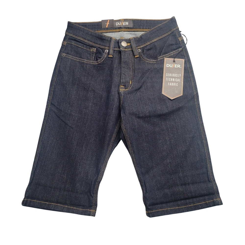 DU/ER L2X Slim Fit Performance Denim Shorts Dark Indigo Blue Mens 27 NWT